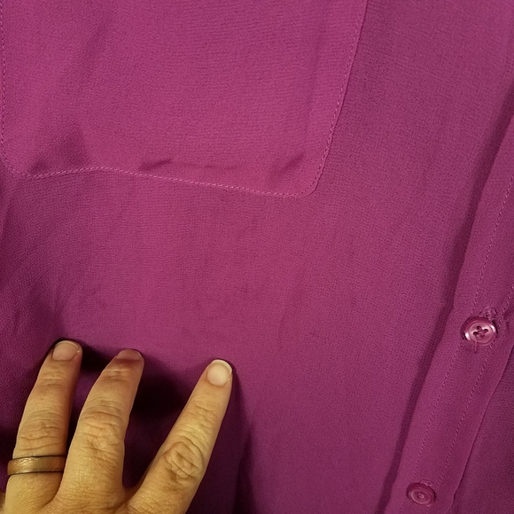 CAbi Purple Passion Sheer Large Blouse - Picture 9 of 13